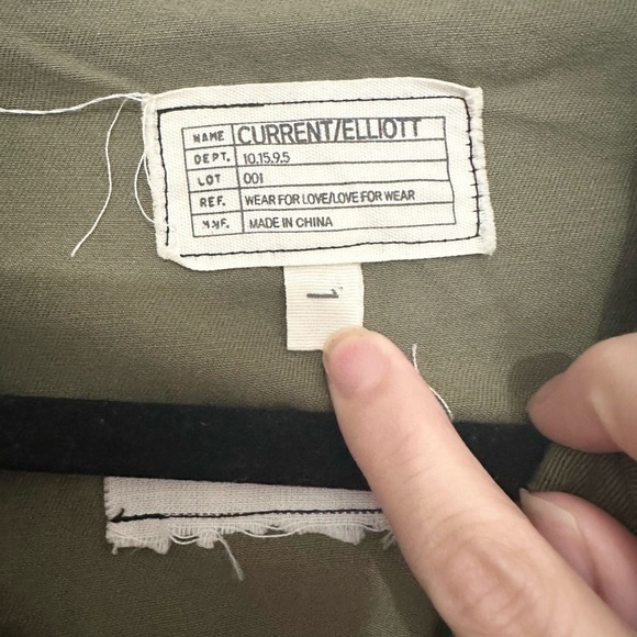 CURRENT ELLIOT Womens Size 1 The Leisure Zip Vest Gilet Military Green Utility - Picture 4 of 5